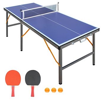 5ft Foldable Ping Pong Table Portable Indoor Table Tennis Set