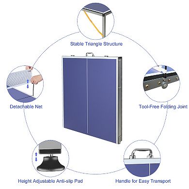 5ft Foldable Ping Pong Table Portable Indoor Table Tennis Set