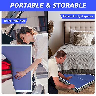 5ft Foldable Ping Pong Table Portable Indoor Table Tennis Set