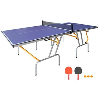 Mid-Size 8ft Foldable Table Tennis Table 96x48 Inch Indoor Game Set