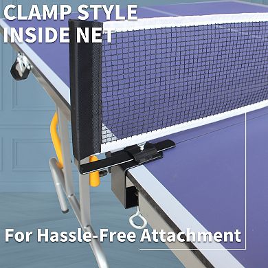 Mid-Size 8ft Foldable Table Tennis Table 96x48 Inch Indoor Game Set