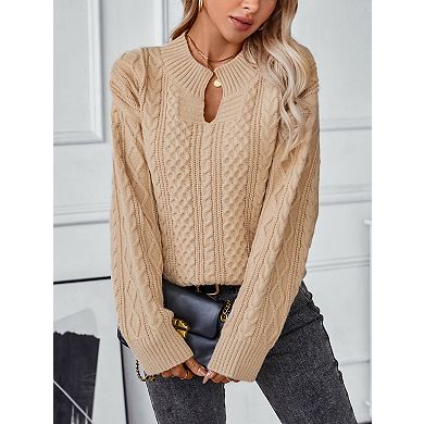 Women's Casual Loose Long Sleeve Pullover Knit Sweater