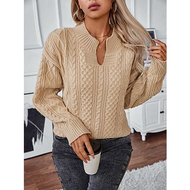 Women's Casual Loose Long Sleeve Pullover Knit Sweater