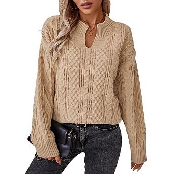 Women's Casual Loose Long Sleeve Pullover Knit Sweater