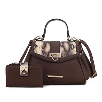 MKF Collection Geny Faux-Snake Embossed Shoulder Bag & Matching Wallet