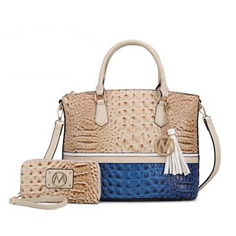 MKF Collection Crocodile-Embossed Vegan Leather Tote Bag with Wallet