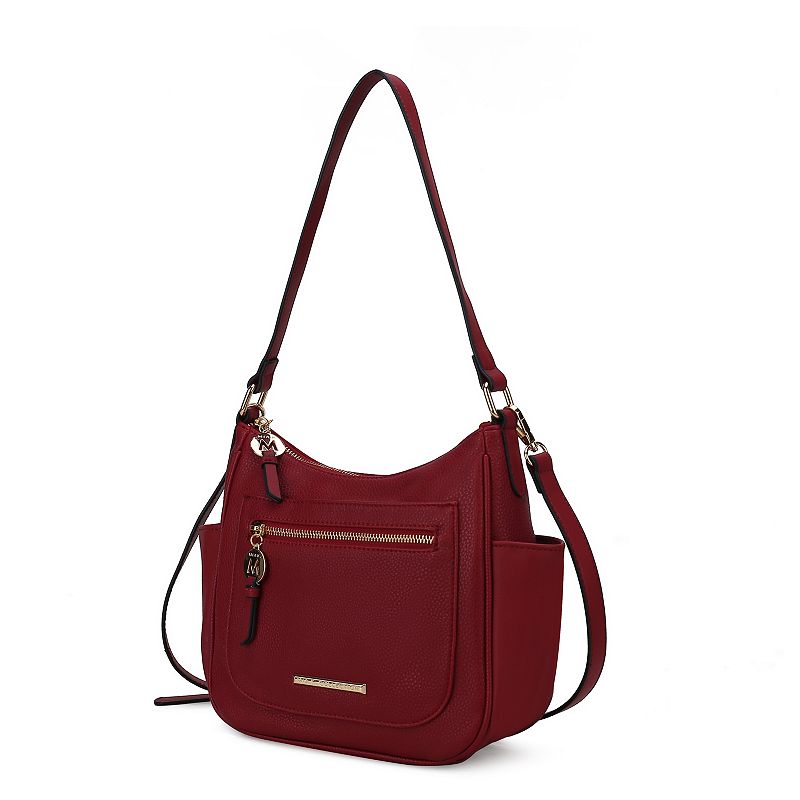 MKF Collection Wally Shoulder Crossbody Bag with Zip Closure, Red