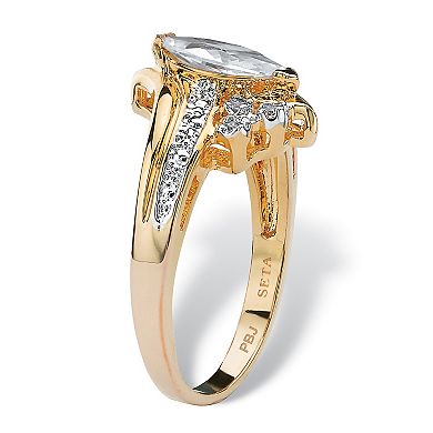 1.03 TCW Marquise-Cut Cubic Zirconia Ring in Gold-Plated
