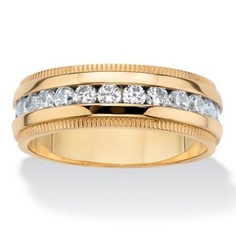 Men's 1.12 ct w. Cubic Zirconia Gold Ion-Plated Stainless Steel Eternity Ring