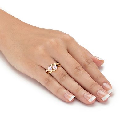 7.79 Cttw Simulated Gemstone and Cubic Zirconia Gold-Plated 5-Piece Ring Set