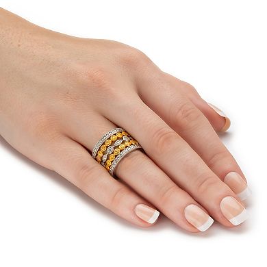1/6 Cttw.Round Diamond Silver & Gold Plated Stackable Eternity Ring set