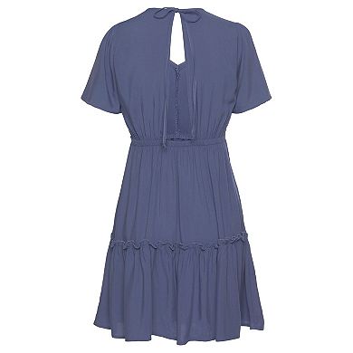 Lascana Women's V-Neck Ruffle Dress