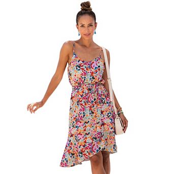 Lascana Women's Satin Tie Waist Dress