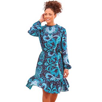 Lascana Women's High Neck Paisley Dress