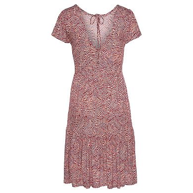 Lascana Women's Printed Back Cut Out Dress