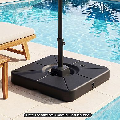 Costway 220 LBS Water & Sand Fillable Weighted Stand with Pre-installed Cross Bracket