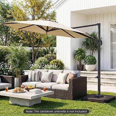 Costway 220 LBS Water & Sand Fillable Weighted Stand with Pre-installed Cross Bracket