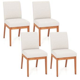 Costway Modern Kitchen Chair Set Dining Chair with Rubber Wood Legs & Padded Seat
