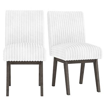 Costway Dining Chairs Set with Padded Seat, Rubber Wood Legs & Channel Tufted Backrest