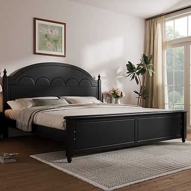 Merax Wooden Bed Frame with Arched Headboard