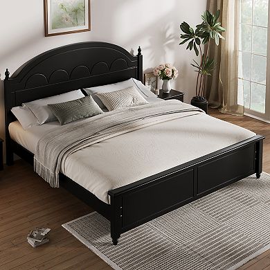 Merax Wooden Bed Frame with Arched Headboard