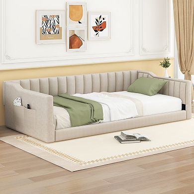 Merax Upholstery Daybed and Side Storage pocket
