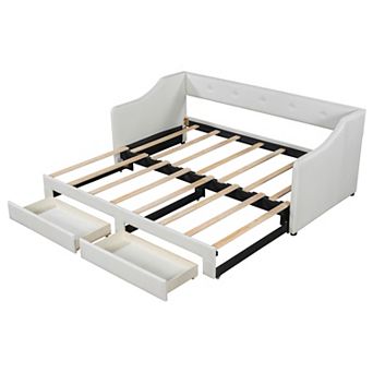 Merax Upholstered Daybed with Two Drawers
