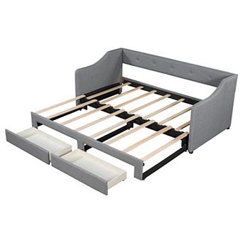 Merax Upholstered Daybed with Two Drawers