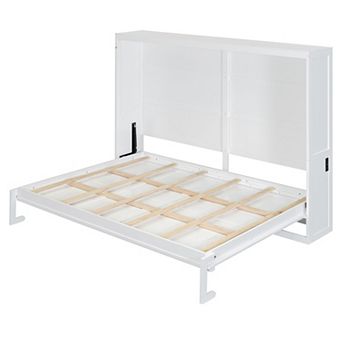 Merax Wall Murphy Bed with Cabinet Foldable Space Saving Bed