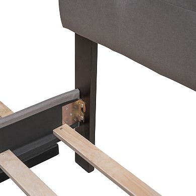 Merax Upholstered Platform Bed with 2 Drawers and 1 Twin XL Trundle