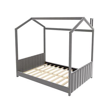 Merax Velvet House Bed Wood Bed