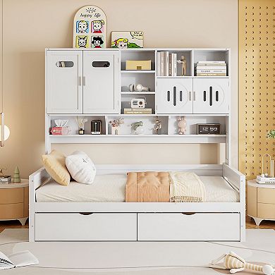 Merax Twin Size Wooden Daybed With 2 Drawers