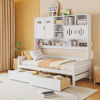 Merax Twin Size Wooden Daybed With 2 Drawers