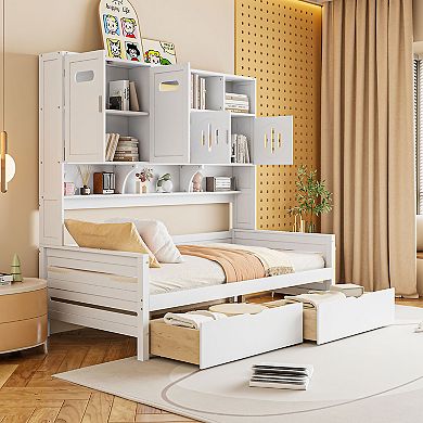 Merax Twin Size Wooden Daybed With 2 Drawers