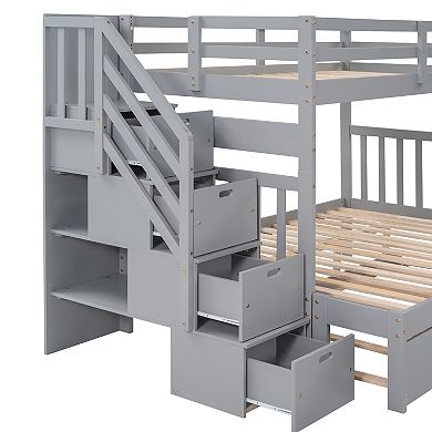 Merax Twin over Full Bunk Bed with Twin Size Trundle