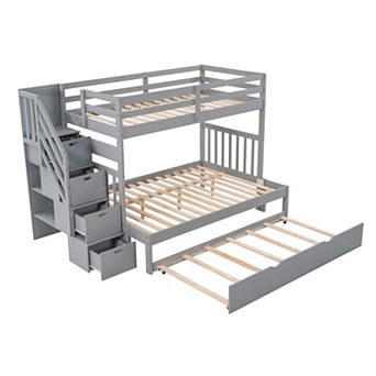 Merax Twin over Full Bunk Bed with Twin Size Trundle