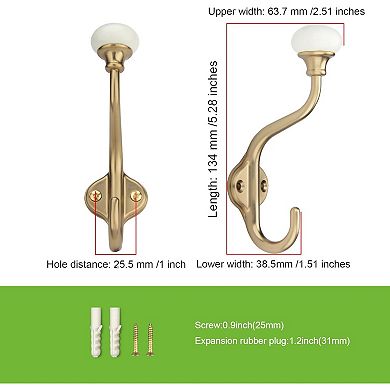 Coat Hooks 5 Pack Decorative Wall Hooks for Bathroom Bedroom