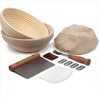 Banneton Bread Proofing Basket 9 Inch 12 pc Sourdough Kit