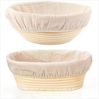 Sourdough Baking Supplies 2 Pack Banneton Proofing Basket Set