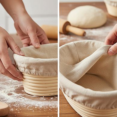 Sourdough Baking Supplies 2 Pack Banneton Proofing Basket Set