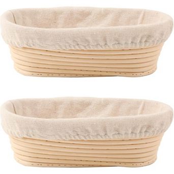 Bread Proofing Baskets Set of 2 Oval Shaped with Liners