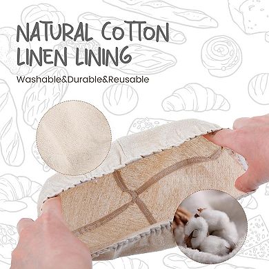Bread Proofing Baskets Set of 2 Oval Shaped with Liners
