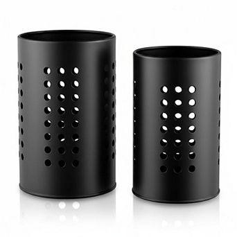 Kitchen Utensils Holder 2 Pack Stainless Steel Farmhouse Organizer Decor