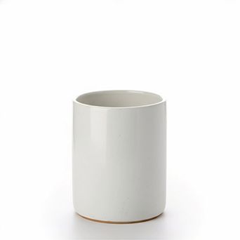 Ceramic Utensil Holder Vintage Farmhouse 6.4H x 5.1D Cork Bottom Stable Kitchen Countertop Decor