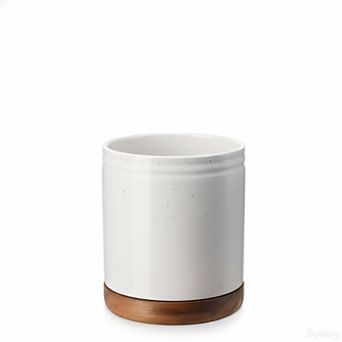 360° Rotating Utensil Holder Large Ceramic Crock Kitchen Countertop Stable Decor