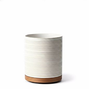 360° Rotating Ceramic Utensil Holder Extra Large Kitchen Crock w/ Wooden Base Farmhouse Decor