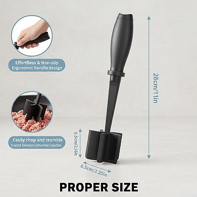 5 Blade Ground Beef Masher Heat Resistant Nylon Non Scratch Kitchen Tool