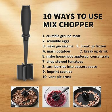5 Blade Ground Beef Masher Heat Resistant Nylon Non Scratch Kitchen Tool