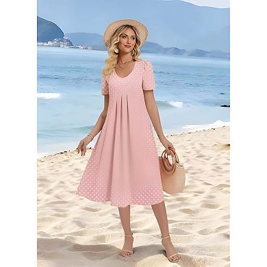 V Neck Summer Midi Dress