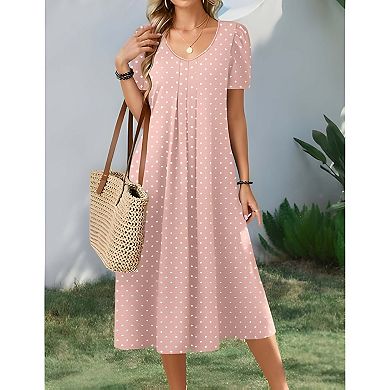 V Neck Summer Midi Dress